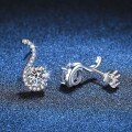 Metal S-Shaped Light Luxury 50ct Moissanite Stud Earrings for Women-0-1