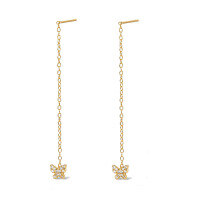 wholesale S925 Sterling Silver Ear Thread with Minimalist Design, Versatile and Elegant Long Tassel Style, French Fashion Accessory-Gold 925 silver