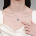 S925 Sterling Silver Moissanite Women's Necklace, Rectangular Pendant, Minimalist Luxury-0-2