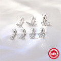 wholesale S925 Sterling Silver, Lab-Grown Diamond, Flat-Head Threaded Ear Cartilage Piercing, Korean Style, High-End Elegant Ear Jewelry-0-3