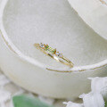 wholesale Pure silver gold-plated women's minimalist geometric ring with small fresh green peridot for jewelry 25 spring new collection-0-0