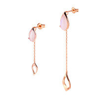 wholesale S925 silver 20-year summer new trendy romantic cherry blossom pink crystal necklace for women, fashionable and elegant collarbone chain earrings-Earrings>925 silver