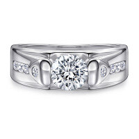 wholesale Metal S925 Silver SKA New Hot Selling Cross-Border Export Men's Fashion Accessories One-Piece Mixed Batch Amazon-Platinum US size 9#