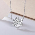 wholesale 925 Silver Plated Moissanite Petal Women's Fashion Pendant, Live Streaming E-commerce Hot Selling Product Europe and America Cross-Border Necklace-0-2