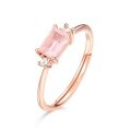 wholesale S925 Sterling Silver Fashion Popular Minimalist Geometric Labradorite Rose Quartz Ring Niche Design Wholesale from Manufacturer-0-6