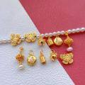 wholesale S925 gold-plated butterfly-style pendant lucky cat charm bracelet bead DIY handmade spacer semi-finished accessory-0-0