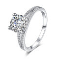 S925 Sterling Silver Hip-Hop Double Row Moissanite Ring for Women Wholesale-0-3