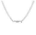 wholesale S925 Sterling Silver Korean Minimalist Style Basic English Rectangular Pendant Trendy Versatile Choker Necklace-0-5