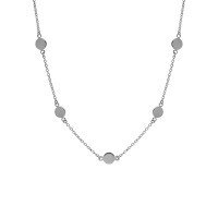 wholesale S925 Sterling Silver Korean Version Ins Small Design Minimalist Geometric Circle Pendant Necklace for Women-Platinum 925 silver