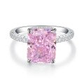 wholesale S925 silver ice-cut ring for women, radiant-cut pink diamond gemstone ring for cross-border wholesale in Europe and America-0-15