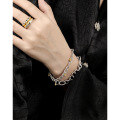 wholesale S925 Sterling Silver 100 Korean Version Ins Minimalist Style Niche Geometric Chain OT Clasp Bracelet for Women-0-2