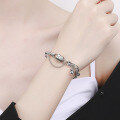 wholesale S925 Sterling Silver Retro Distressed Thick Link Hip Hop Street Style Hot Selling Beaded Chain Star Bracelet-0-2