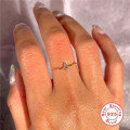 wholesale S925 Sterling Silver Mini Square Diamond Butterfly Ring, Exquisite and Popular on INS-0-3