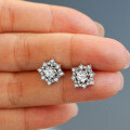 925 Sterling Silver Hip-Hop American Style Moissanite Star Earrings, D Color, Unisex-0-2