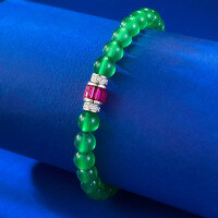 wholesale S925 Silver New Style Jade Agate Chalcedony Jadeite Bracelet, Chinese Style Daily Fashion Bracelet-B127 Chrysoprase Bracelet 925 Silver