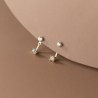 wholesale S925 Silver Summer Korean Style Single Diamond Earring Simple and Elegant Two-Way Wear Earring M02729-S925 silver pair silver 925 silver