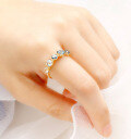 wholesale 925 Silver Duli Jewelry Spring New Blue Gradient Topaz Ring Fresh Square Multicolor Gemstone-0-3
