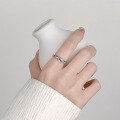 wholesale S925 Sterling Silver Vintage Distressed Handwoven Twisted Minimalist Cold Tone Versatile Open Ring-0-3