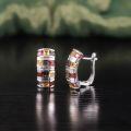wholesale S925 Sterling Silver Alloy Exotic Style Colored Gemstone Earrings Natural Garnet Crystal Studs New Design-0-0