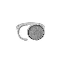 wholesale S925 Sterling Silver Korean Version Ins Minimalist Small Design Sense Geometric Circle Labradorite Textured Open Adjustable Ring for Women-Platinum [No. 13/Adjustable] Opening adjustable