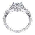 wholesale S925 Silver Material Cross-Border Bestseller Women's Fashion Zircon Heart Ring In Stock Hot Sale Supports Dropshipping-0-2