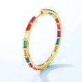wholesale S925 Sterling Silver Inlaid with Colorful Zirconia Circle Earrings, Summer New European and American Fashion Personality Rainbow Hoop Earrings Manufacturer Wholesale-0-3