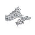 wholesale S925 Sterling Silver 5A/8A Ice-Cut Pear Shape Zircon Inlaid Women's Ring with High-End Sense, Available in Closed and Open Styles-0-5