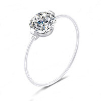 wholesale S925 Sterling Silver Transparent Fish Line Necklace For Women, Collarbone Chain, Elegant Invisible Mermaid Tear Single Zircon Pendant, Summer New Item-2 carat moissanite ring (with certificate) size 20 finger circumference 60 mm