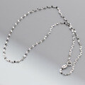 wholesale S925 Sterling Silver Minimalist Ins Style Side-Facing Shiny Spacer Bead Necklace, Elegant High-End Neck Accessory Y00918-0-29