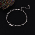 Sterling Silver Pearl Bead Cubic Zirconia Bracelet, 2025 New Women's Gift-0-12