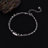 Sterling Silver Pearl Bead Cubic Zirconia Bracelet, 2025 New Women's Gift-925 Silver YSM-2759