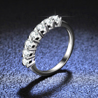S925 Sterling Silver Moissanite Seven-Star Inlaid Crown Ring-70-point simulated diamond  Hong Kong number 11