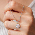 925 Sterling Silver 1-Carat Moissanite V-Neck Pendant Necklace-0-2