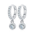 wholesale 18k Gold Plated S925 Silver 35mm Round Moissanite Bubble Earrings in Minimalist Instagram Style-0-4
