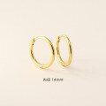 wholesale S925 Sterling Silver Minimalist Korean Plain Circle Round Ear Studs Light Surface Multiple Sizes Stackable Ear Hoops-0-20