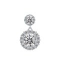 wholesale Cross-border best-selling full-diamond earrings, new style moissanite earrings, round high-end fashion round-set elegant moissanite stud earrings Place the metal material at the very beginning-0-4