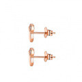 Rose Gold Plated S925 Silver Women's Beehive Earrings with Moissanite-0-3