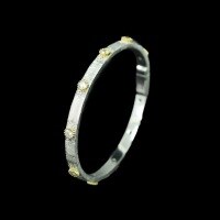 wholesale 925 Silver Gold-Plated Bracelet with High-Carbon Diamonds, Silver Sandblasted and Diamond-Inlaid, Exquisite and Niche Versatile Jewelry for Women-Silver brushed 925 silver