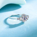 S925 Sterling Silver Geometric Moissanite Ellipse Couple Rings Wholesale-0-1
