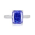 wholesale S925 Sterling Silver High Carbon Diamond Ring Women Tanzanite 8A Zircon Square Ice Flower Cut Color Gemstone Ring Live Streaming Best-Seller Wholesale-0-17