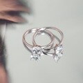 wholesale S925 Sterling Silver Women's Ring with Pear-Shaped and Round Zircon Double-Loop Interlocking Design, Creative and Unique Double Finger Ring-0-3