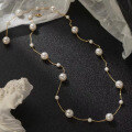 wholesale S925 Sterling Silver Swarovski Pearl Necklace Korean Style Light Luxury Ins Wind Small Necklace Women's Y01163-0-0