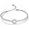 wholesale S925 Sterling Silver Moissanite Bracelet for Women, Round Bezel Set Simulated Diamond Dainty and Light Luxury Row Diamond Wholesale-0-4