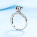 wholesale PT950-plated S925 sterling silver 2-carat moissanite ring for women, high-end wedding ring, available for wholesale from large manufacturers-0-6