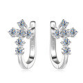 wholesale Silver Plated Gold Amazon Cross Hot Selling Moissanite Earrings for Women U-Shaped Personality Hip Hop Ear Clips-0-4