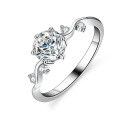 Silver Moissanite Four-Prong Ins Tail Ring Live Stream Wholesale-0-2