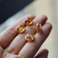 wholesale S925 Silver Minimalist and Elegant Natural Flower Amber Steamed Bun Stud Earrings Live Streaming Supply Chain-0-2
