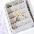 wholesale Sterling Silver Iolite and Labradorite Necklace, Gentle and Elegant Style, Dunli Japanese Winter New Collection-0-0