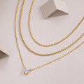 wholesale S925 silver thick chain luxury high-end gold ins stylelayered moissanite necklace-0-3