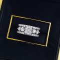 wholesale S925 Silver Moojing Jewelry New 6*6mm Princess-Cut Simulated Diamond Ring-0-3